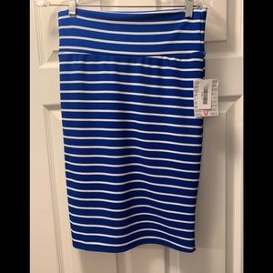 Lularoe Cassie skirt, NWT, Sm, navy/white